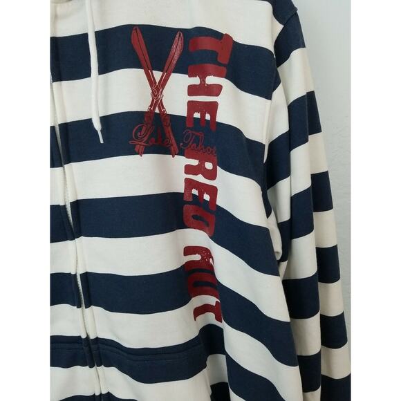 Tipsy Lake Tahoe The Red Hut White & Blue Striped Hoodie Size 2XL 30421-0198 - Picture 3 of 7